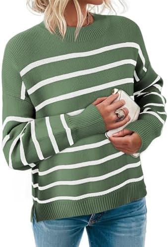 Dokotoo Oversized Womens Sweater 2025 Fall Winter Striped Sweaters Casual Trendy Sweater