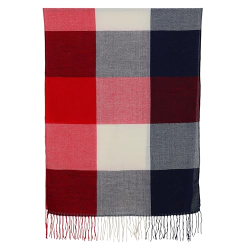 Plaid Oversized Scarf for Women Warm Blanket Shawl with Tassel Detail Cold Weather Accessory for Fall and Winter for Stylish Layering
