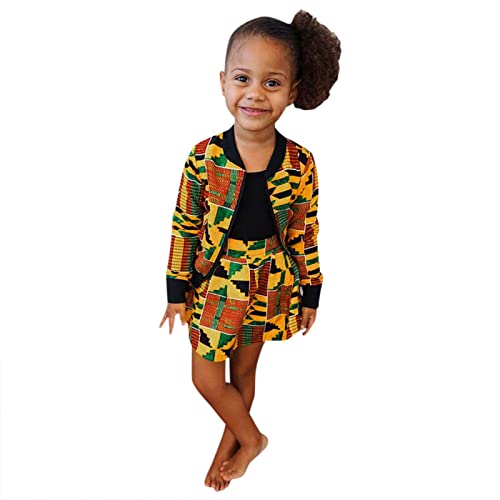 Toddler Outfits Toddler Girls African Bohemia Spring Kids Clothes Long Sleeve Coat Jacket Skirt Clothes for Girls 12