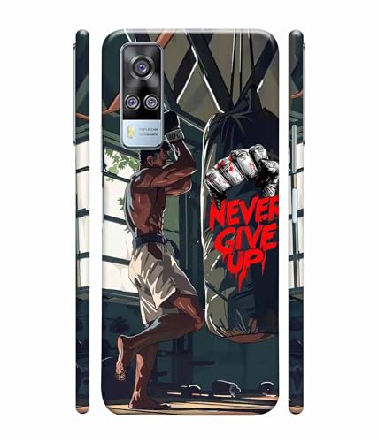 Image of Never Give Up Motivation Quotes Printed Hard Back Case Cover & Compatible for Vivo Y51 / Vivo Y31 / Vivo Y51A (Multicolor) - D1809