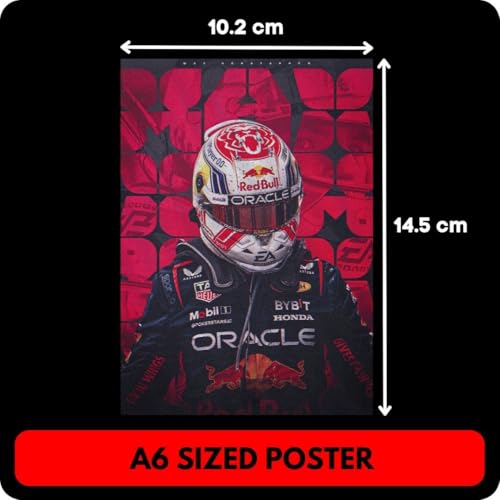 Image of auraposter Paper Formula 1 Mini Poster Set of 40 | F1 | Lewis Hamilton, Max Verstappen, Lando Norris, Carlos Sainz, Charles Leclerc | Double Tape Included