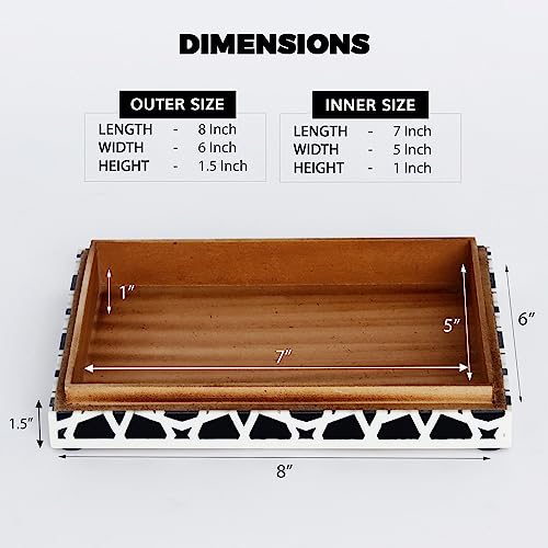 Handicrafts Home Decorative Box - Handmade Jewelry Organizer Box with Lid - Keepsake Box for Home Decor, Jewelry, Accessories, Collectibles - Modern Wooden Storage Box - Zellij, 8X6X1.5 inch - Image 2