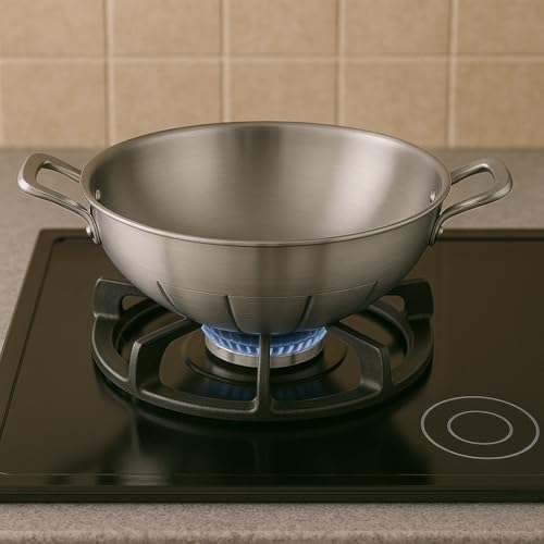 Image of Pigeon Tristeel Triply Stainless Steel Kadai 5900ml (30cm) with Lid | ISI Marked Jumbo Kadhai for Induction & Gas | Heavy Bottom Rust-Free Cookware