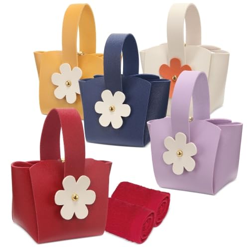 Set 10 Bolsitos con toallas, cada bolso incluye 2 toallas de 30x30cm,servidos en surtido de 5 colores, detalle original para bodas,bautizos,comuniones y cumpleaños, detalle para todas las edades