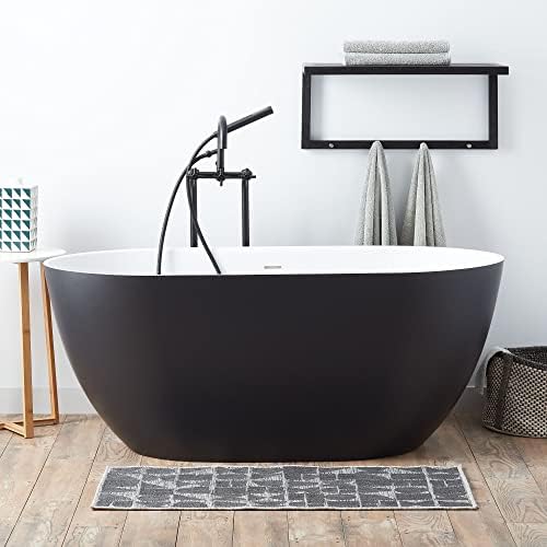 Signature Hardware 480481 Catino 59" Solid Surface Soaking Tub - Matte Black