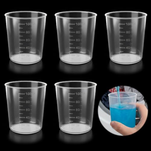 Set 5 Vasos Medidores Plásticos 100 ml Transparente miniatura 1