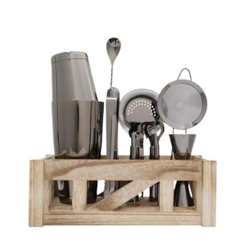 Kit Coctelera Bartender Acero Inoxidable con Base