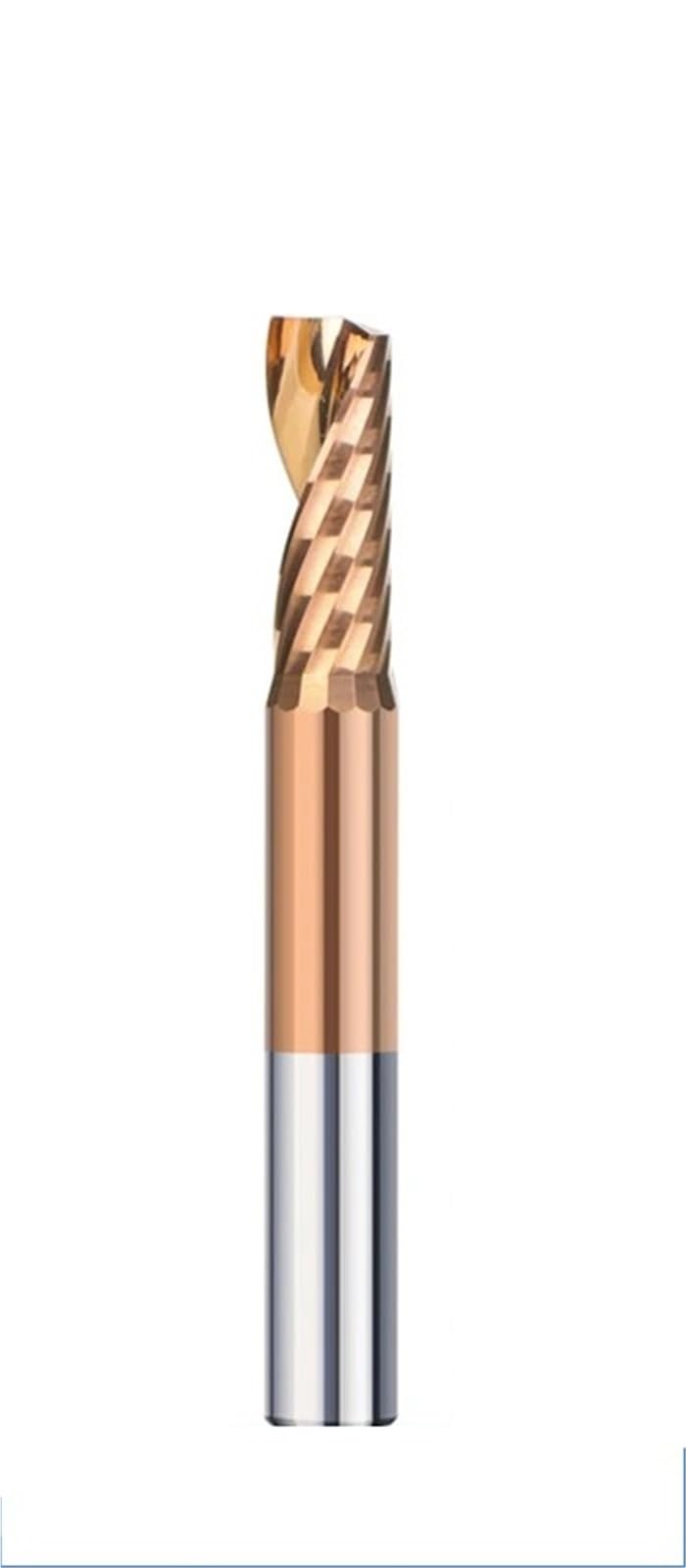 Fräser 3,175–12 mm Schaft 1 Flöte Hartmetall-Schaftfräser Beschichteter Spiralfräser for Aluminium-Kupfer-Fräswerkzeug(4x28x55)