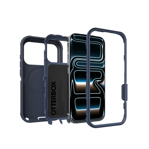 Image of OtterBox iPhone 17 Pro Defender Pro Series Case - Blue Sentiment - Tough, Rugged & Durable iPhone Case, Snaps on MagSafe