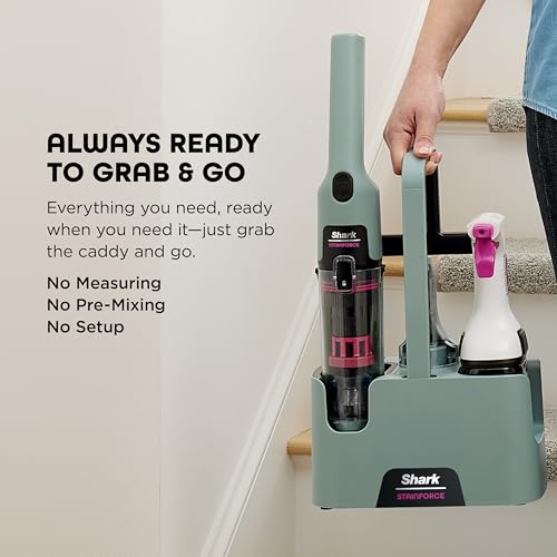 Image of Shark StainForce Cordless Portable Spot, Stain, & Odor Remover System with StainForce Dual-Formula Refill Cartridge, Value 2-pack, 2x 16.9oz, for Carpets, Area Rugs, with Storage Caddy