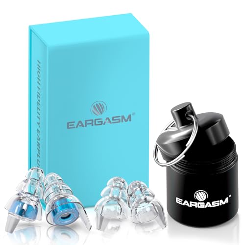 Image of Eargasm High Fidelity Blue Earplugs for Concerts, Festivals, Musicians, DJs, Night-Life, Motorcycle Hearing Protection - Reusable Ear Plugs for High Fidelity Noise Reduction up to 21 dB
