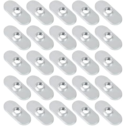 Bueyfolt 1/4-20 Centered Thread Slide in Economy T-Nut for T Slot Track,Applicable to 10 Series or 1.0'' Base Aluminum Extrusion(25-Pack) Cover