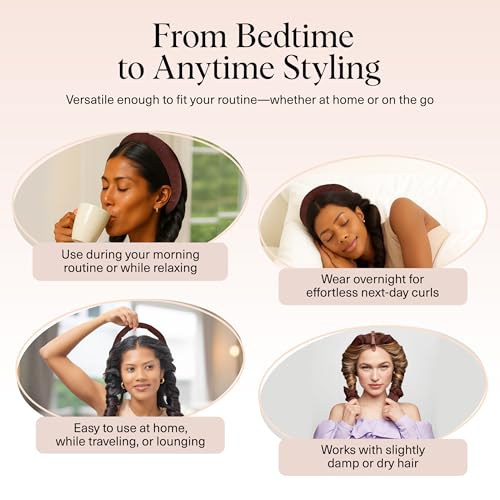 image for Kitsch Satin Heatless Hair Curler Set - Heatless Curls Overnight with 