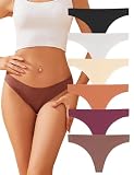 Caterlove Seamless Thongs for Women No Show Thong Breathable Panties Comfortable Underwear 6 Pack (D, Medium)