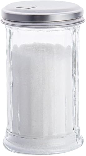 RW Base - Vertedor de vidrio para salsa de azúcar de 11 onzas, con tapa de boquilla, 3 x 3 x 7 pulgadas, caja de 1 unidad