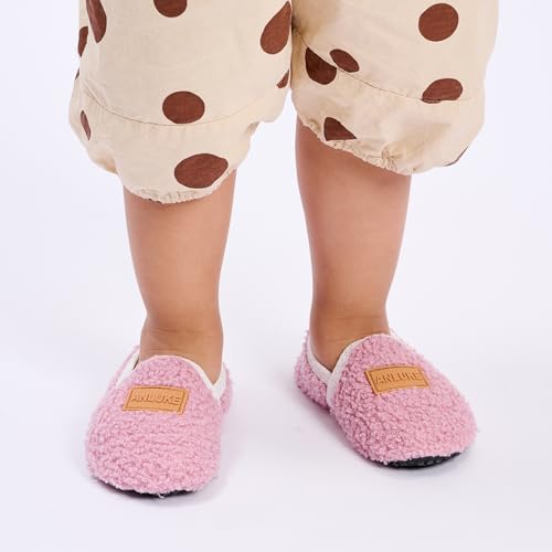 Image of ANLUKE Kids Toddler Slippers Boys Girls Indoor House Shoes Non-Slip Slippers Socks Outdoor Warm Walking Shoes