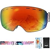 [AutoGo] スキーゴーグル スノーゴーグル スノーボードゴーグル メガネ･ヘルメット対応 広視野球面レンズ 防風/防雪/紫外線/曇り防止 軽量 耐衝撃【大人用･子供用】