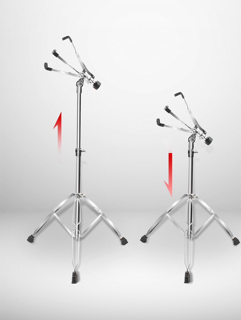 Snare Drum Stands, can be used standing up, mute drum pad holder, double support, suitable for drums with diameters of 10-14 inches, drum pads, height range of 26-40 inches