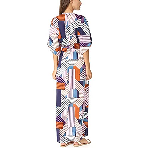 Kimono suelto para mujer estilo caftán rosa para lucir en la playa 2