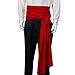 COSFLY Men Pirate Medieval Renaissance Large Sash Halloween Costume Waist Sash Belt Accessory (Red)