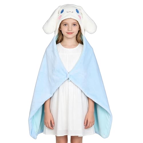 WANHONGYUE Cartoon Blanket Hoodie Anime Cosplay Hooded Bath Beach Towels Kawaii Swimming Pool Poncho Wraps Warm Shawl Mantle, Blue/1
