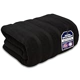 Towelogy Jumbo Bath Sheet 90x170cm 100% Egyptian Cotton Zero Twist Fast Drying Hotel Quality XL Bath Towels | Oeko-Tex Certified (1, Noir Black)