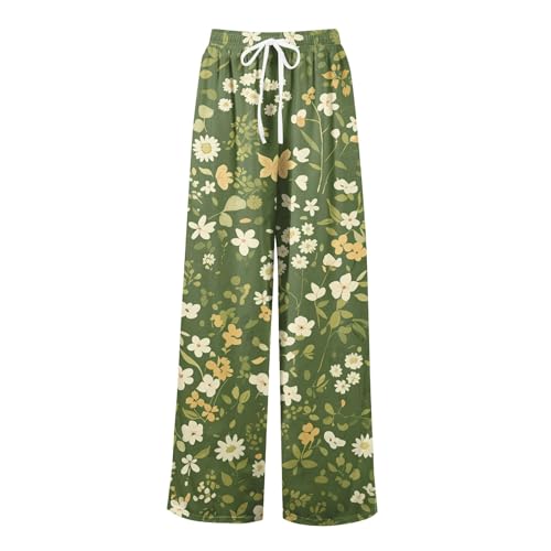 Flowy Pants for Women Wide Leg High Elastic Waist Adjustable Knot Casual Trousers Business Work Pant with Pockets4