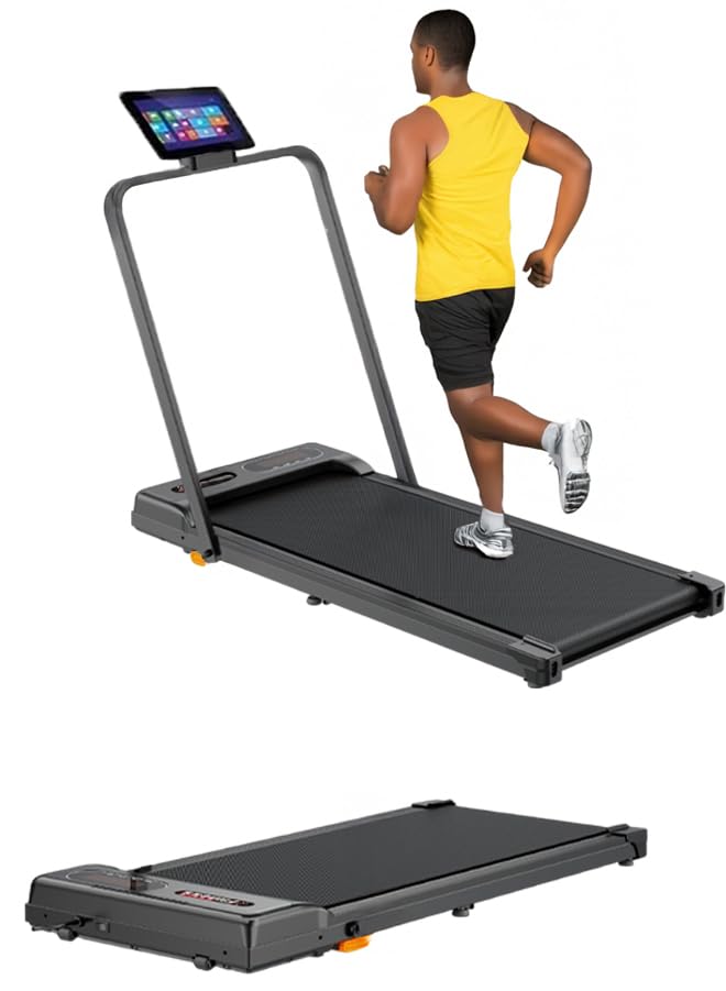Hydraulic Universal Treadmill 90K 1.75HP 2 in 1 Foldable 2 Level Manual Incline with Remote Control, iPad Stand and Wheels for Easy Travel