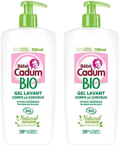 Cadum BEBE Cadum Gel Lavant Corps & Cheveux Bio Natural Caresse 750ml (Lot de 2)