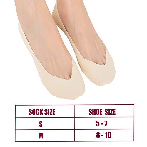 Image of Womens No Show Thin Socks Cotton Nylon Low Cut Liner Non Slip hidden Invisible Socks for Flats Sneaker 5 pack