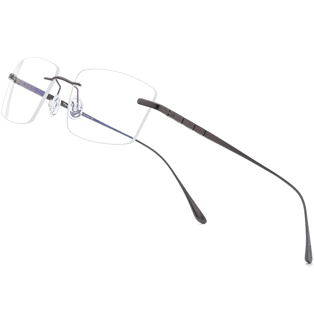FONEXTitanium Glasses Frame for Men,Square Eyewear Full Optical Eyeglasses F85641