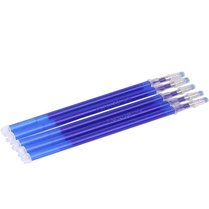 Image of Gemsy Heat Erasable Pen | Invisible Refill, Disappearing Erasable Removable Ink Pen for Garment, Leather and Marking Shoes 10pcs (Blue)
