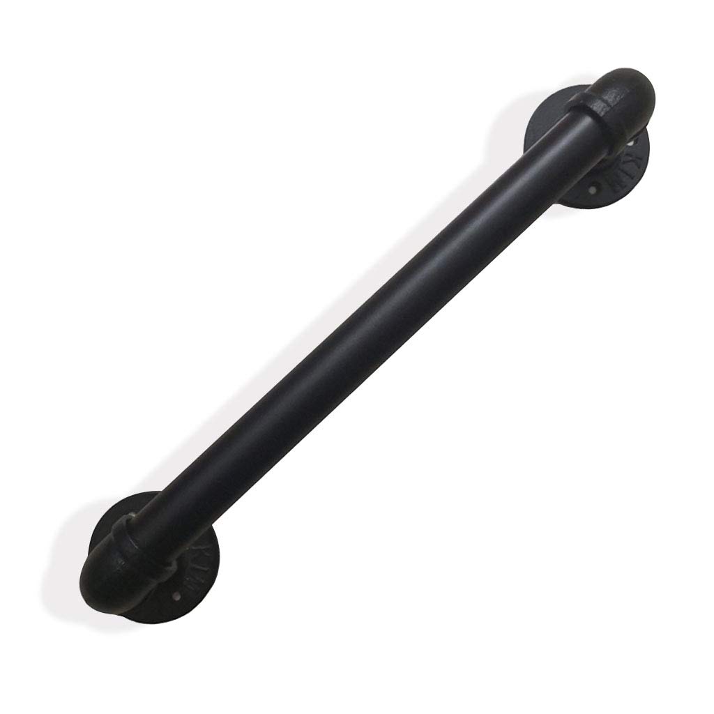 LWJSOCP Stair handrail 1ft-10ft Stair Handrail, Industrial Wrought Iron Matte Black Pipe Railings Safty Stair Railings for Indoor, Round Corner