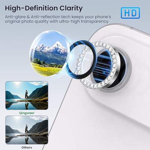 Image of Lensarmor Compatible With Cloud White Diamond iPhone Air Camera Lens Protector - 9H+ Tempered Glass with Diamond Coating, Scratch Resistant, Premium iPhone Air Accessories, Flash-Friendly Lens Cover