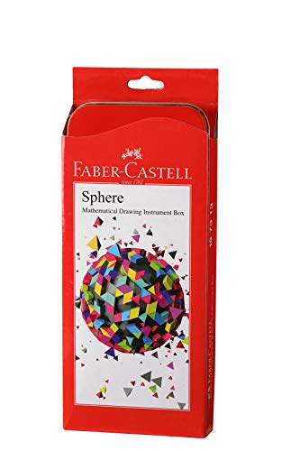 Image of Faber-Castell 48 Triangular Colour Pencils & Sphere, Mathematical Drawing Instrument Box & Aquarelle Full Length Water Color Pencils - 48 Shades