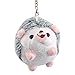 Beiswin - Portachiavi a forma di riccio in peluche, giocattolo divertente per auto, portachiavi per auto, portachiavi e borsa, colore: grigio