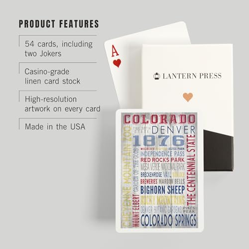 Lantern Press Colorado, 52 cartas de poker miniatura 3