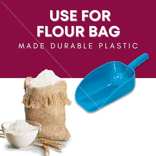 Image of 1kg Capacity Plastic Scoop for Grains, Pet Food, Flour, Spices, Powders, Chemical Use | Heavy-Duty Multipurpose Scooper for Shopkeepers, Manufacturers & Home Use- Green