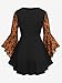 ROSE GAL Women Plus Size Flare Sleeves Ruffles Flower Lace Up 2 in 1 Long Sleeves Gothic Costume Top Bell Sleeves Twofer Tee(Orange_1/3X)