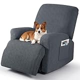 Timeles Recliner Covers Recliner Chair Covers Reclining Couch Covers Sofa Slipcovers Stretch Soft Washable (Single-Seater, Gray)