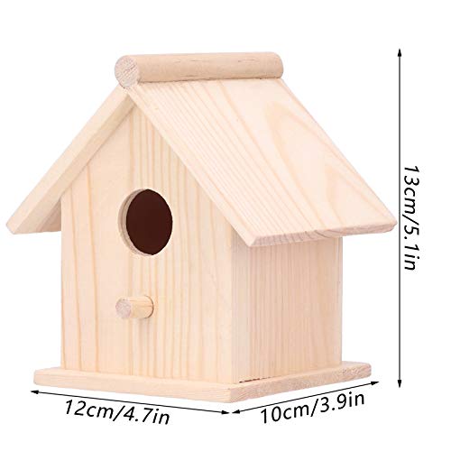 Bluebird Vogelhaus Aus Holz - Blaues Vogelhaus Mit Blattmuster Für Garten & Balkon