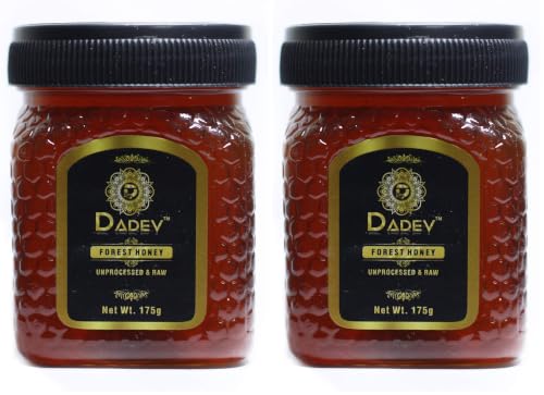 Image of DADEV Organic and Raw Honey-350gm (Pack of 4-175gm) 100% Pure Raw Honey Unprocessed and Organic Honey