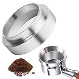Kaffee Dosierring, Dosierring 58mm Espresso Dosiertrichter 58mm Kaffee Dosierring Silber für Kaffeemaschine, Fülltrichter, Brühschüssel, Kaffeepulve-Edelstahl, silber