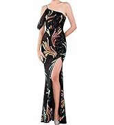 Madam Uniq Formal Dress for Women Sequin Dresses Sleeveless Glitter Maxi Side Split 1920s Evening...