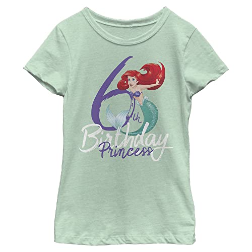 Disney Girl's Birthday Mermaid Six T-Shirt
