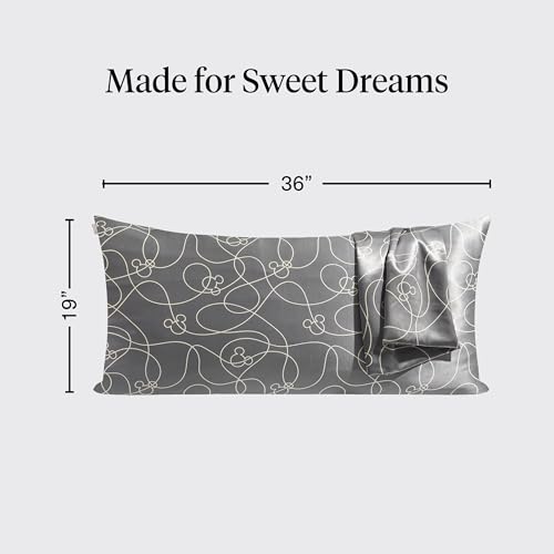 Kitsch Satin-Kissenbezug mit Micky-/Minnie-Motiv, weicher als Seide, für Haar und Haut, kühlende Kissenbezüge mit Reißverschluss, Kingsize… – Ansicht 4