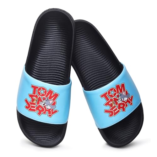 Image of YOHO Sliders for Men | Comfortable and Lightweight Slides | WB Cartoon & Comic Characters: Batman,Superman,Tom & Jerry,Rick & Morty,Big Bang Theory, Friends and Scooby Doo for Boys