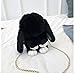 Mcttui Peluche Juguetes Mochila Linda Peluche Rabbit Mochila 33 cm Moda niña Piel de Piel Capa Liebre Lana Cadenas de Lana Bolso Bolso Casual Peluche Muerto pestañas Mensajero Bolsa (Color : Black)