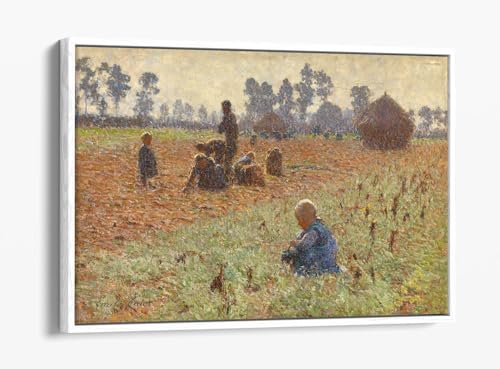 Toile Emile Claus tableau panoramique avec cadre blanc pour salon lumineux
