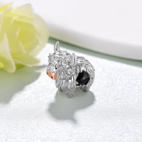 Highland Cow Charm 925 Sterling Silver Cow Charms for Bracelets Cow Jewelry Highland Cow Jewelry Gifts3